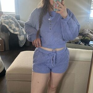 Anthropologie Quilted Matching Sweat Set